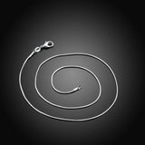 1mm Snake Chain Necklace 925 Sterling Silver Inch For Woman Jewelry - Gemstone Gold