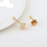 24K Gold Flower Bead Earrings WomenCharms Jewelry Accessories - Gemstone Gold