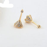 24K Gold Flower Bead Earrings WomenCharms Jewelry Accessories - Gemstone Gold