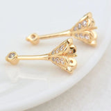 24K Gold Flower Bead Earrings WomenCharms Jewelry Accessories - Gemstone Gold