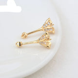 24K Gold Flower Bead Earrings WomenCharms Jewelry Accessories - Gemstone Gold