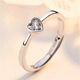 2Pcs/sets Zircon Heart Ring Set Forever Endless Love Wedding for Women Men Jewelry - Gemstone Gold