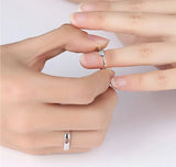 2Pcs/sets Zircon Heart Ring Set Forever Endless Love Wedding for Women Men Jewelry - Gemstone Gold