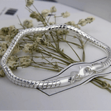 3mm Snake Chain Bracelet 925 Sterling Silver for Women Engagement Jewelry - Gemstone Gold