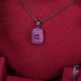 3PC Bridal Purple Jewelry Set For Women Bracelet Ring Earring Wedding Jewelry - Gemstone Gold