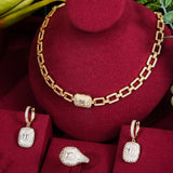 3PC Bridal Purple Jewelry Set For Women Bracelet Ring Earring Wedding Jewelry - Gemstone Gold