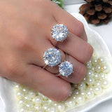 5 Carat Diamond Bride Ring Silver Promise Women Wedding Jewelry - Genuine - Gemstone