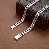 8MM Punk Chain Bracelet S925 Silver Jewelry Women Jewelry Gifts - Gemstone Gold