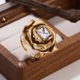 Temperament Flower Vintage Ring for Women  Jewelry Finger Accessories