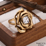 Temperament Flower Vintage Ring for Women  Jewelry Finger Accessories