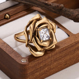 Temperament Flower Vintage Ring for Women  Jewelry Finger Accessories