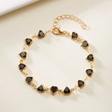 Red ruby Chain Bracelets for Women Heart Bracelets Party Wedding Jewelry Gift