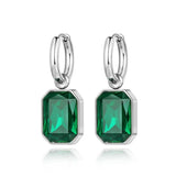 Sparkling Square Hoop Earrings Wedding Jewelry For Women