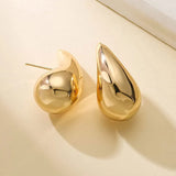 Vintage Thick Teardrop Earrings for Women Gold Dome Jewelry