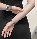 Vintage Hyperbole Smooth Cuff Bracelet For Women Jewelry Accessories