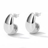 Vintage Thick Teardrop Earrings for Women Gold Dome Jewelry