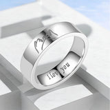 Engraved Anniversary Ring Couples Inside Titanium Steel Promise Gift Jewelry