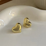 Vintage Thick Teardrop Earrings for Women Gold Dome Jewelry