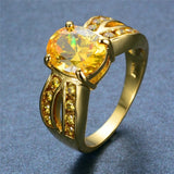 Vintage Red Ruby Gemstone Ring Gold Wedding For Women Jewelry