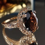 Inlaid Shiny Gold Women Ring Party Accessories Fashion Engagement Jewelry