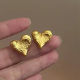 Vintage Thick Teardrop Earrings for Women Gold Dome Jewelry