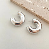 Vintage Thick Teardrop Earrings for Women Gold Dome Jewelry