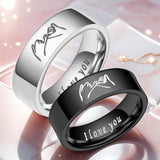 Engraved Anniversary Ring Couples Inside Titanium Steel Promise Gift Jewelry