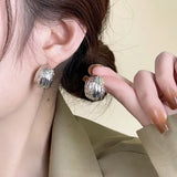 Vintage Thick Teardrop Earrings for Women Gold Dome Jewelry