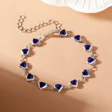 Red ruby Chain Bracelets for Women Heart Bracelets Party Wedding Jewelry Gift