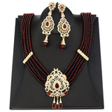 Natural Stone Beaded Necklace Drop Earring Wedding Jewelry Set