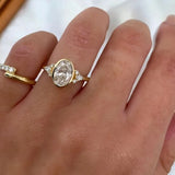 Wedding Zircon Gold Ring for Women Engagement Bridal Proposal Jewelry Birthday Anniversary