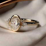 Wedding Zircon Gold Ring for Women Engagement Bridal Proposal Jewelry Birthday Anniversary