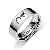 Engraved Anniversary Ring Couples Inside Titanium Steel Promise Gift Jewelry