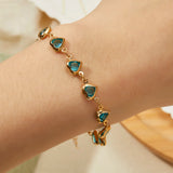 Red ruby Chain Bracelets for Women Heart Bracelets Party Wedding Jewelry Gift