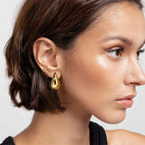 Vintage Thick Teardrop Earrings for Women Gold Dome Jewelry