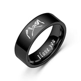 Engraved Anniversary Ring Couples Inside Titanium Steel Promise Gift Jewelry