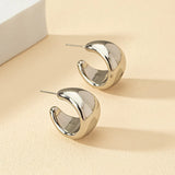 Vintage Thick Teardrop Earrings for Women Gold Dome Jewelry