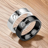 Engraved Anniversary Ring Couples Inside Titanium Steel Promise Gift Jewelry