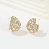 Vintage Thick Teardrop Earrings for Women Gold Dome Jewelry