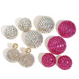 Shiny Full Rhinestone Ball Drop Earrings Women Luxury Geometry Wedding Jewelry
