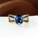 Vintage Red Ruby Gemstone Ring Gold Wedding For Women Jewelry