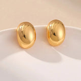 Vintage Thick Teardrop Earrings for Women Gold Dome Jewelry