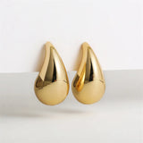 Vintage Thick Teardrop Earrings for Women Gold Dome Jewelry