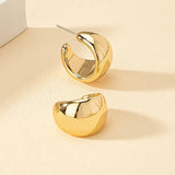 Vintage Thick Teardrop Earrings for Women Gold Dome Jewelry