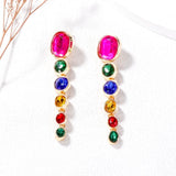 Vintage Transparent Resin Drop Earrings Oval Tassel for Women Jewelry