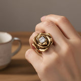Temperament Flower Vintage Ring for Women  Jewelry Finger Accessories