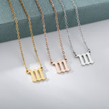 Chain Number Pendant Necklace For Women Anniverssary Jewelry
