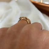 Wedding Zircon Gold Ring for Women Engagement Bridal Proposal Jewelry Birthday Anniversary