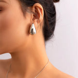 Vintage Thick Teardrop Earrings for Women Gold Dome Jewelry