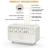 Air Aroma Diffuser Humidifier Night Light Bluetooth Speaker White Noise Machine - Gemstone Gold